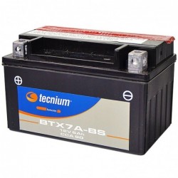 Batería TECNIUM BTX7A-BS sin mantenimiento con pack de electrolito (Sustituye 4825) - YTX7A