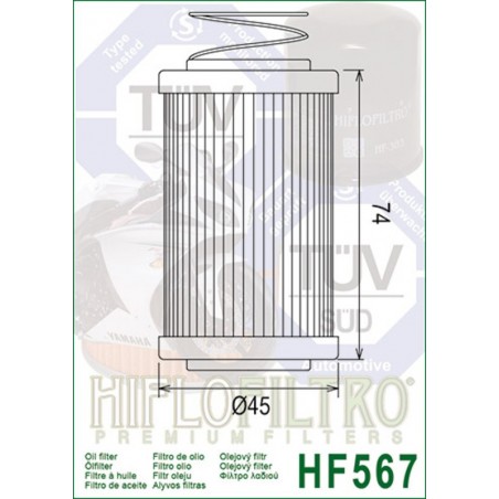 Filtro de Aceite Hiflofiltro HF567